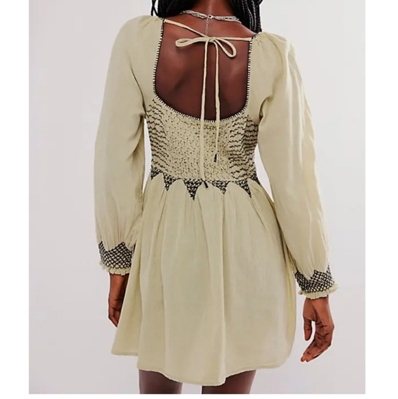 Nwot Free People What a feeling tunic/ dress color sage combo - Picture 2 of 15